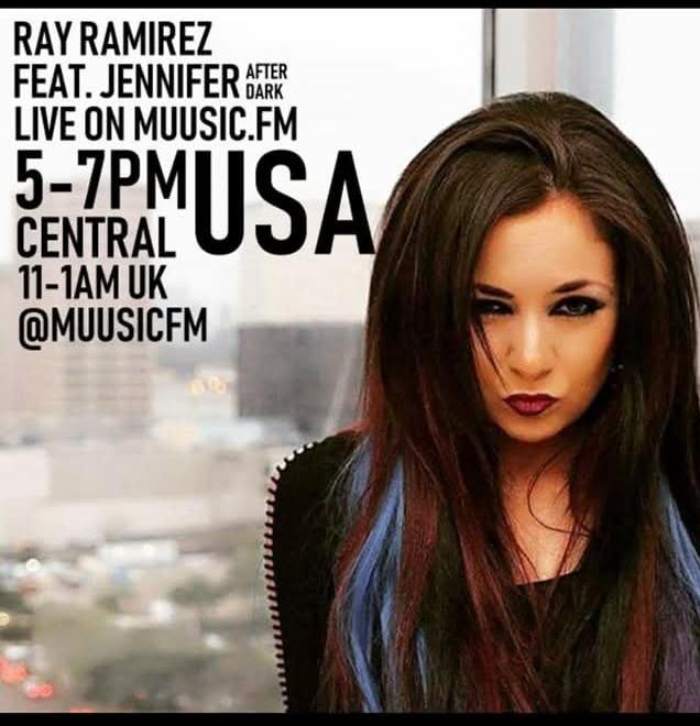 Ray Ramirez featuring Jennifer After Dark live on MUUSIC.FM promotional poster