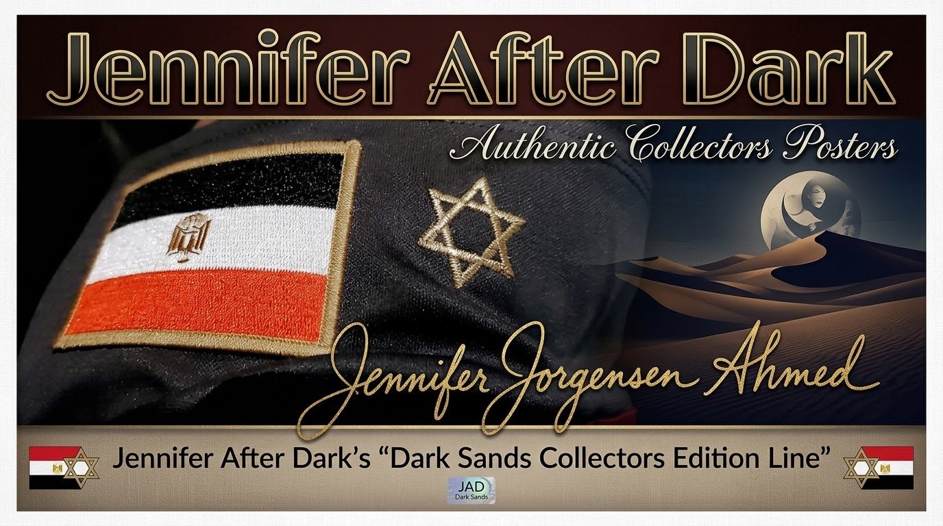 Jennifer After Dark Authentic Collectors Posters — Egyptian flag patch and gold Star of David