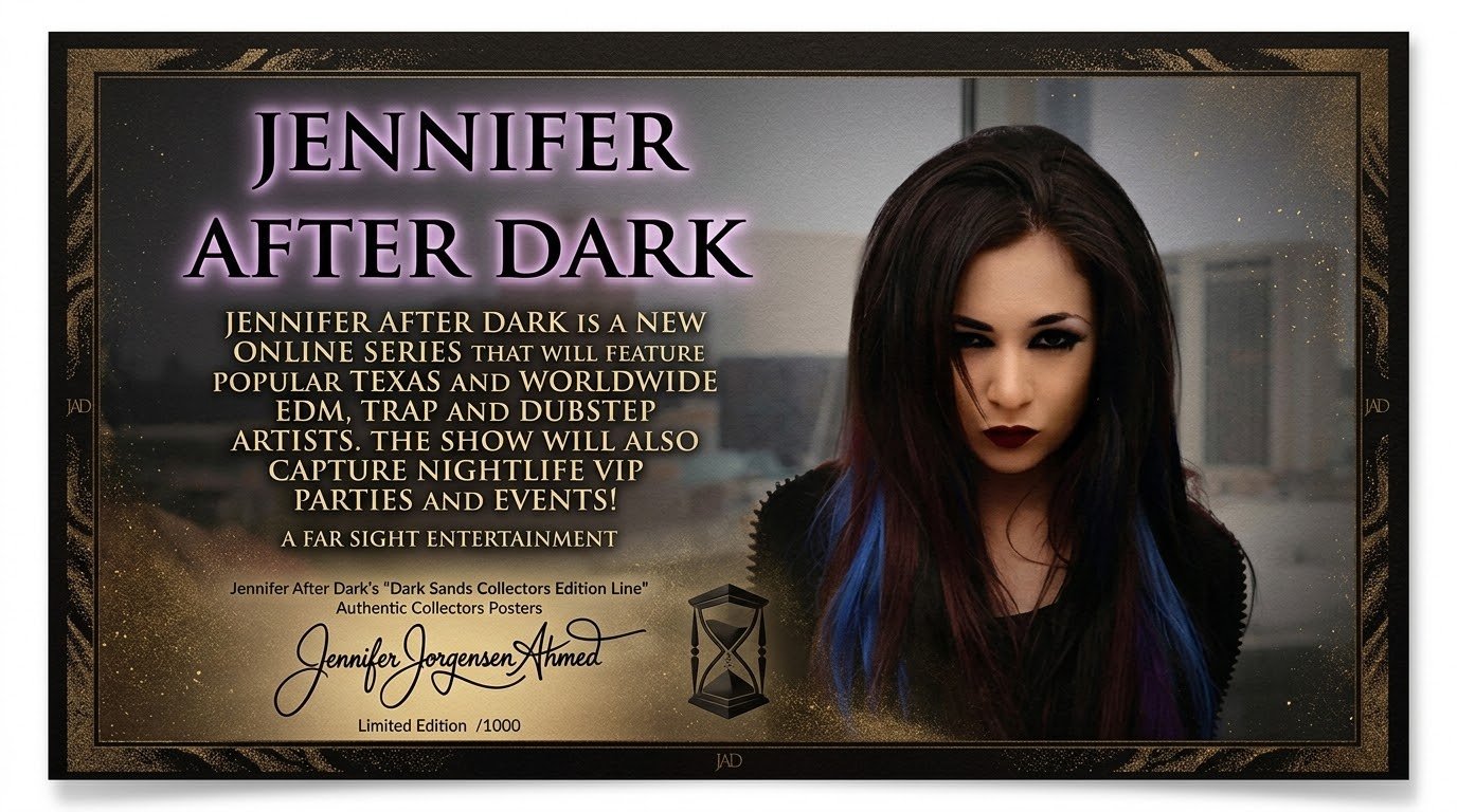 Jennifer After Dark Dark Sands Collectors Edition poster — EDM, Trap and Dubstep, limited edition