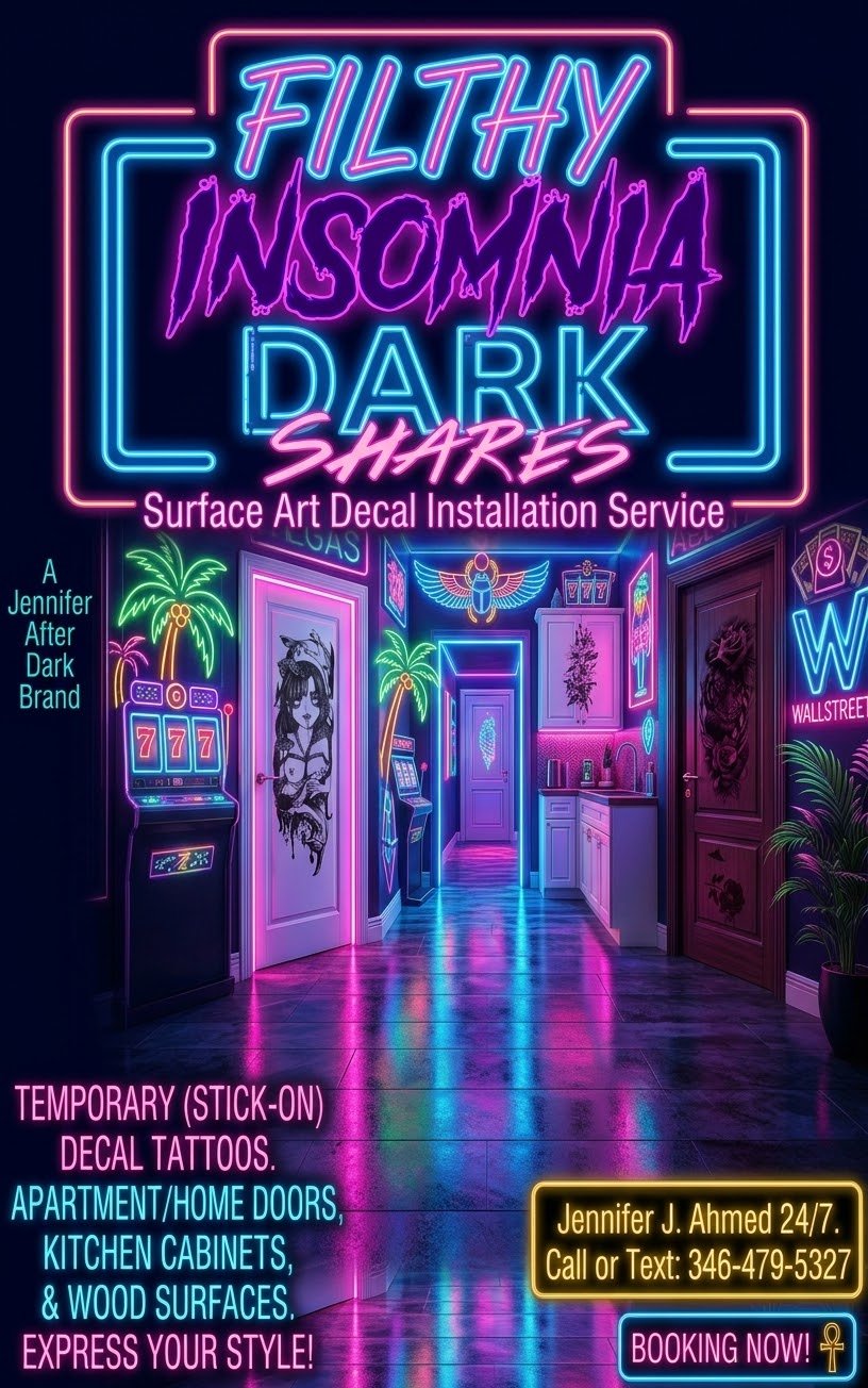 Filthy Insomnia Dark Shares surface art decal flyer