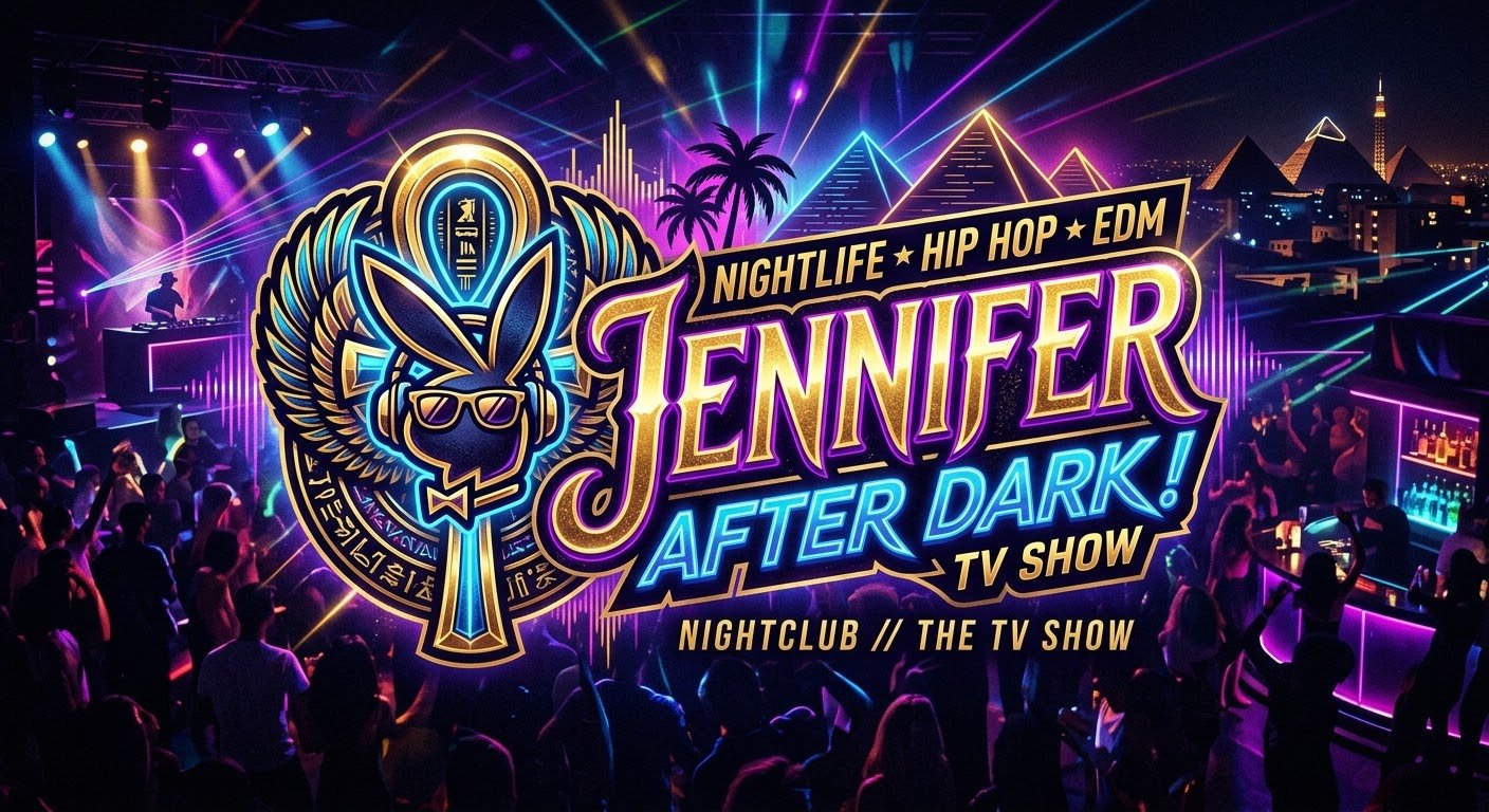 Jennifer After Dark neon nightclub logo — Nightlife, Hip Hop, EDM, TV Show