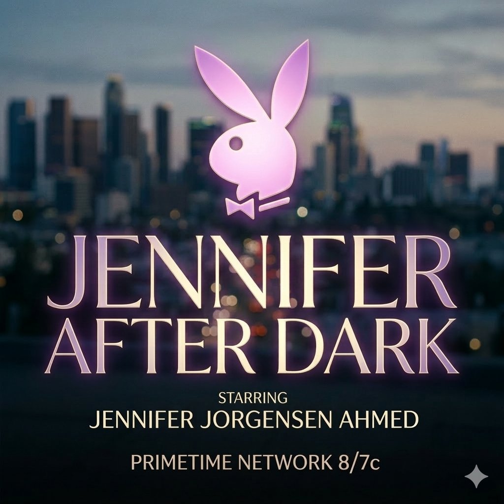 Jennifer After Dark primetime poster starring Jennifer Jorgensen Ahmed over a city skyline